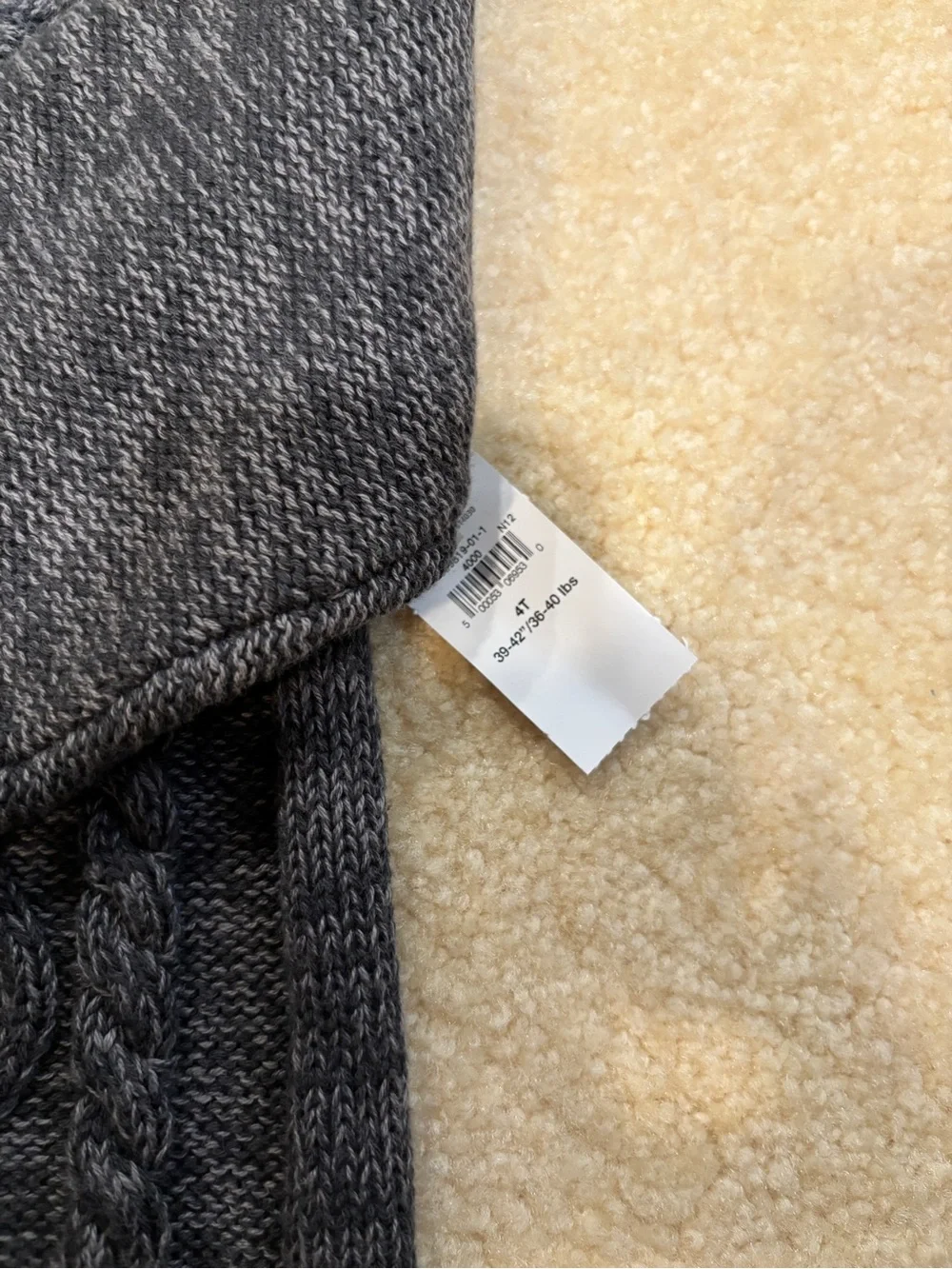 Old Navy Boys Cable Knit Crewneck Charcoal Sweater Size 4T